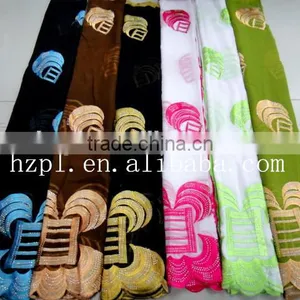 Sequins Embroideried Design Cheap Fabric Wholesale Polyester Embroidery Muslim Scarf thumbnail-1