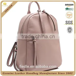 CSS1498-001 Fashion Practical Elegant Small Designer's Genuine Leather Ladies Pink Daypacks /Backpacks thumbnail-1