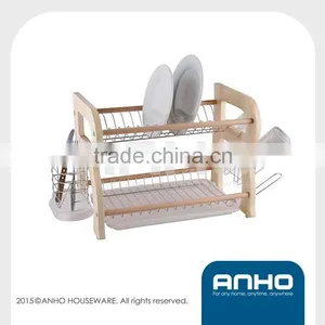 Novel Design Wooden Double Dish Holder thumbnail-1