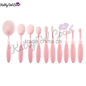 Hottest Selling Oval Makeup Brush Set 10pcs thumbnail-2
