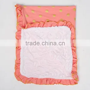 White With Gold Dots Minky Baby Blankets Super Soft and Beyond Adorable Blankets thumbnail-6