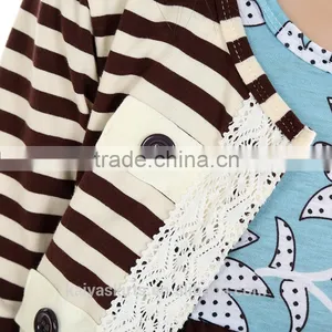 2016 Christmas Yiwu Kaiya New Fashion 3 Pieces Coat Dress and Pant Baby Girl Boutique Clothing Sets thumbnail-4