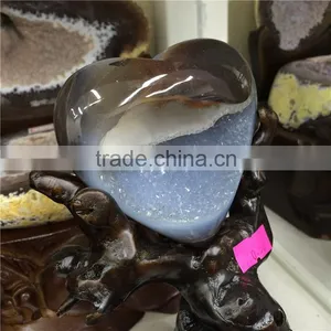 Natural Agate Geode Heart Shaped Stone Crystal Ornaments thumbnail-5