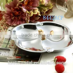 2016 New Style Chrome Plated 4 Compartment Fruit and Food Plates for Snack and Wedding thumbnail-2