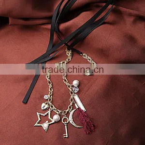 OEM/ODM Manufacture 2016 Fashion Design Moon Pendant Necklace Multiple Pendant Necklace thumbnail-5