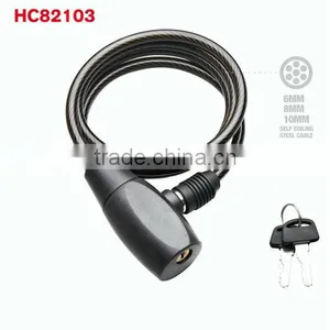 HC82103 Coiled Lock, Steel Cable Lock, Bike Lock thumbnail-1