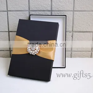 Customized Made-In-China Luxury Ribbon Wedding Invitation Box For Gift thumbnail-5
