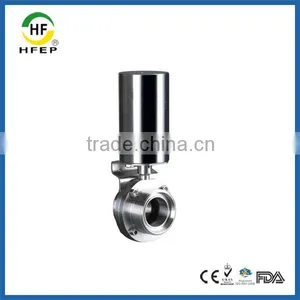HF1B011 DN50 Pneumatic Stainless Steel Sanitary Butterfly Valve thumbnail-1