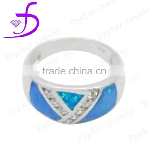 925 Sterling Silver Jewelry Wholesale White Opal Ring With cz thumbnail-1