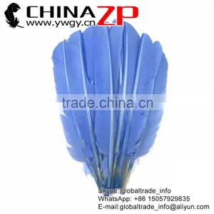 CHINAZP Imitation Eagle Plume Dyed Blue Bulk Turkey Pointers Quill Large Feathers for Fashion Decorations thumbnail-1