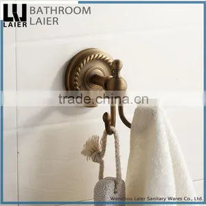 Middle East Retro Design Brass Antique Bronze Statues Bathroom Accessories Wall Mounted Robe Hook thumbnail-1
