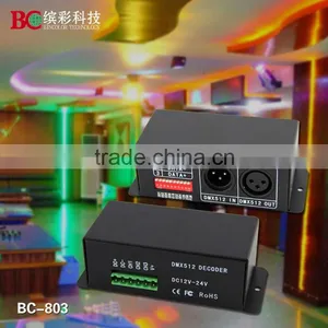 4A 3 Channels DMX-512 Decoder Controller Dimmer for RGB LED Light Strip DC12V-24V thumbnail-1