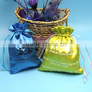 Wholesale China Luxury Drawstring Closure Satin Hair Extensions Bag With Customzied Logo Printed thumbnail-6