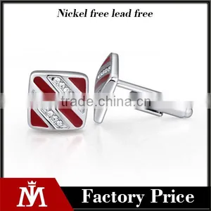 Yiwu Factory Wholesale Copper Metal Enamel Crystal Cufflinks for Men Shirts Cuff Link thumbnail-1