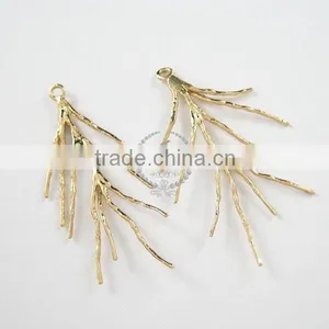 20x38mm 14K Light Gold Coral Branch DIY Pendant Charm Jewelry Findings Supplies 1850210 thumbnail-1