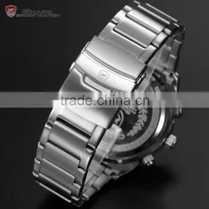 Shark Men Sport Brand New LED Analog Dual Time Zone Black Dial Japan Qaurtz Multifunction Movement Watch thumbnail-5