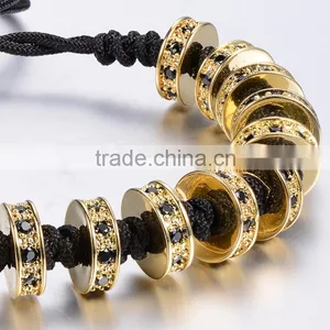 Stainless Steel Jewelry Rhinestone Evil Eye Bracelet Gold Plated Beads for Jewelry Making thumbnail-4