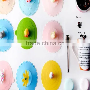 Cute Cartoon Leak Proof Soft Pink Rose Silicone Custom Cup Lid thumbnail-2