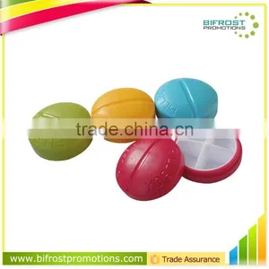 Candy Color Round 4 Compartment Pill Storage Box thumbnail-1