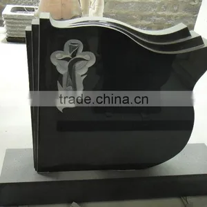 Headstone Accessories Hand Etching Memorial Tombstone Shanxi Black Upright Book Shape Headstone thumbnail-1