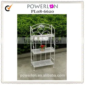 Vintage 3-tier Wrought Iron Wall Shelf Unit for Outdoor thumbnail-1