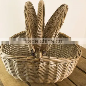 Traditional Wicker Shopping Basket, Gift or Display - Twin Lidded thumbnail-2