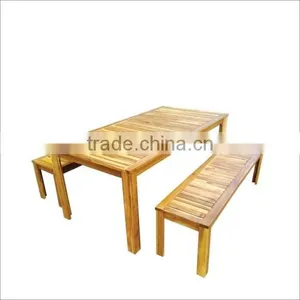 High Quality Best Selling Eco Friendly Set of Natural Wood Bench & Table From Viet Nam thumbnail-1