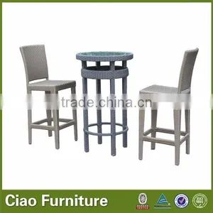 Bar Height Patio Round Table Rattan Effect thumbnail-2