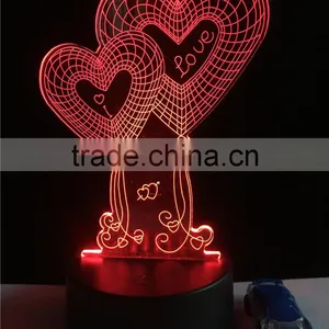 2017 Amazing Valentine's Gift Romantic Night Light Acrylic 3d Led Lamp thumbnail-5