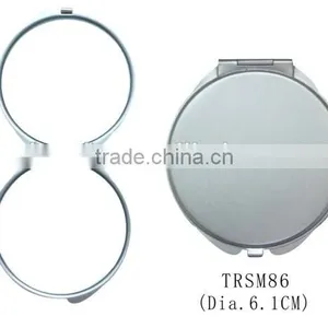 High Quality Aluminum Double Sided Round Shape Pocket Mirror thumbnail-1
