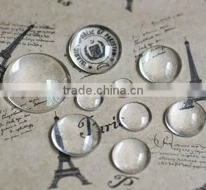 Loose Cabochons!!! Round Flatback Transparent Clear Glass Cabochons Beads thumbnail-1