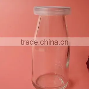 180ml Round Shape High Glass Milk Yogurt Bottle With Cap thumbnail-1