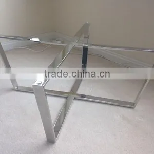 Chrome Metal Dining Table Base thumbnail-1
