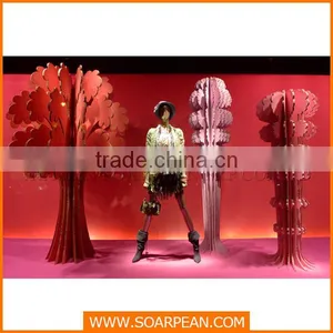 PVC Christmas Tree Window Display Props Visual Merchandising Supplies thumbnail-1