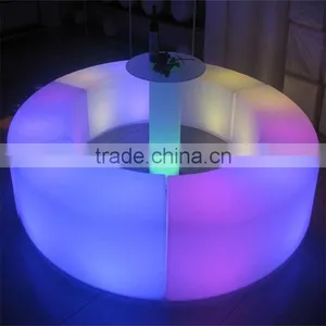 LED Colorful Garden Dining Table Bench Seats /classic Wicker Snake Bench thumbnail-1