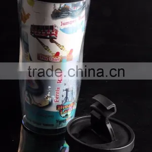 12oz Double Wall Coffee Plastic Travel Mug With Leak Proof Lid thumbnail-6