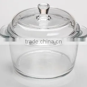 High Quality Clear Glass Cooking Pot With Glass Lid thumbnail-1