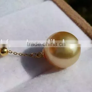 18k Gold 9-10mm Gold South Sea Pearl Pendant thumbnail-1