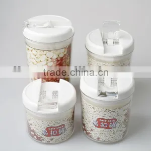 4PC Plastic Round Coffee Tea Sugar Canister Set thumbnail-1