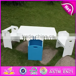 2017 New Design Home / School / Kindergarten White Wooden Toddler Activity Table With Storage Box W08G193 thumbnail-3