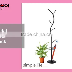 Coat Storage Hat Hanger Antique Metal Cloth Rack Shelves Tree Stand thumbnail-1