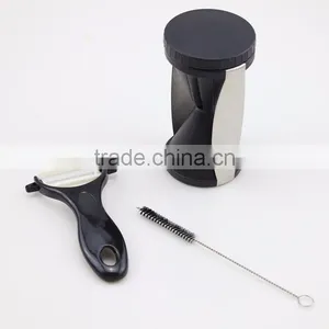 Stainless Steel Spiral Vegetable Slicer With Ceramic Peeler and Cleaning Brush Set thumbnail-1