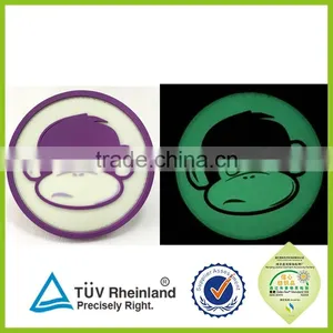 OEM Design Round Glow in the Dark Patch Sew on Clothing Rubber Patch thumbnail-2