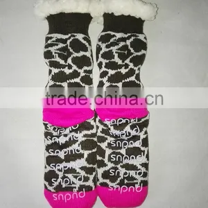 Ladies Non Slip Knitted Home Slipper Fur Acrylic Socks thumbnail-5
