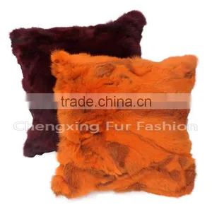 CX-D-17A Decorative Pillow, Sofa Cushion Rabbit Fur Pillow Case Custom thumbnail-1