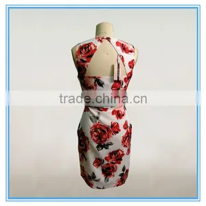 Latest Dress Patterns Ladies Casual Floral Print Dress With Waist Belt2016 thumbnail-3
