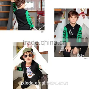 Fashion New Style Children Boys Printed Leg and Chest Color Block Sleeve Jacket thumbnail-2