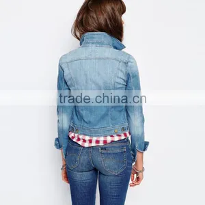 High Quality Lower Price Slim Women Denim Jean Jacket Wholesale New Design thumbnail-2
