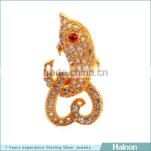 Fish Shape Sterling Silver Beads Pave Micro Zircon Factory Wholesale thumbnail-1