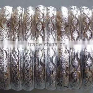 Indian Gold Plated Bangles, 18kt Gold Plated Bangles, Diamond Cut Bangles, 6mm Diamond Cut Bangles thumbnail-1